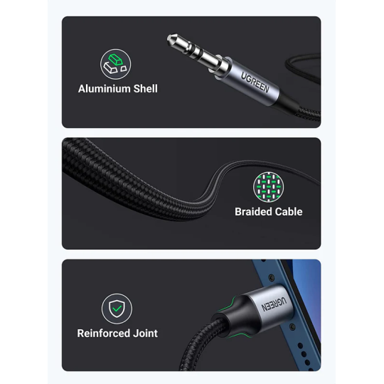 UGREEN Lightning To 3.5mm Male Adapter Cable 1M Grey - US315 - 70509