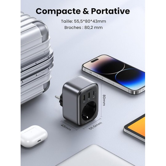 UGREEN Outlet Extender(1 AC outlets +  30W 2A1C) - CD314 - 90613