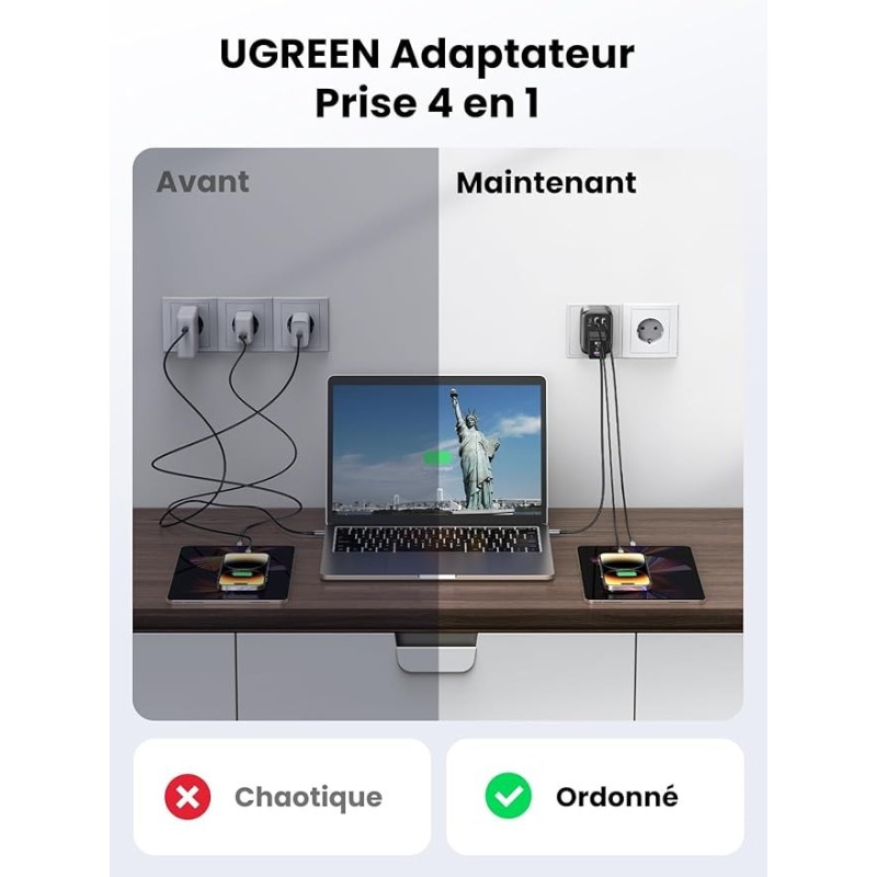 UGREEN Outlet Extender(1 AC outlets +  30W 2A1C) - CD314 - 90613