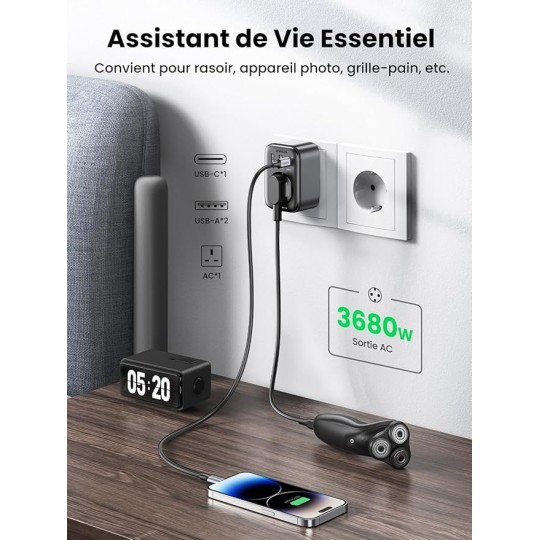 UGREEN Outlet Extender(1 AC outlets +  30W 2A1C) - CD314 - 90613