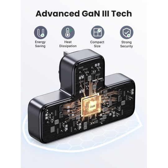 UGREEN DigiNest Power Strip(3 AC Outlets + 30W 2A1C) UK - S530 - 15360