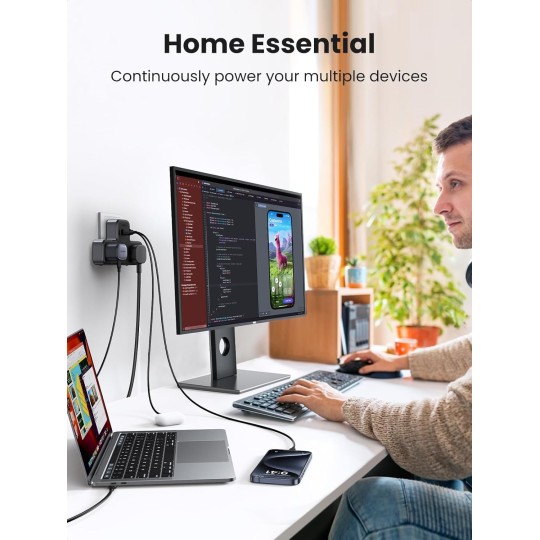 UGREEN DigiNest Power Strip(3 AC Outlets + 30W 2A1C) UK - S530 - 15360