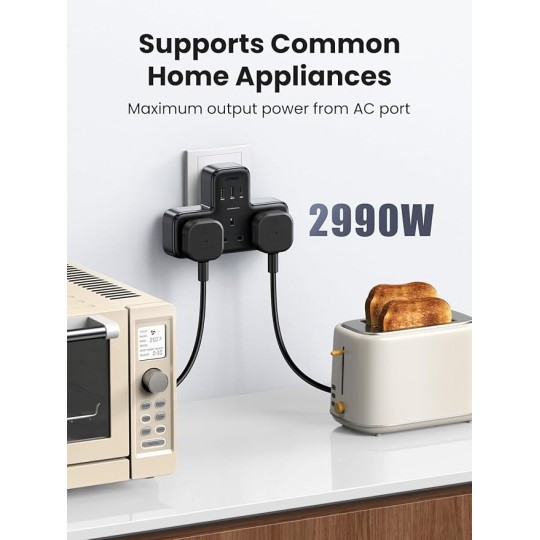 UGREEN DigiNest Power Strip(3 AC Outlets + 30W 2A1C) UK - S530 - 15360