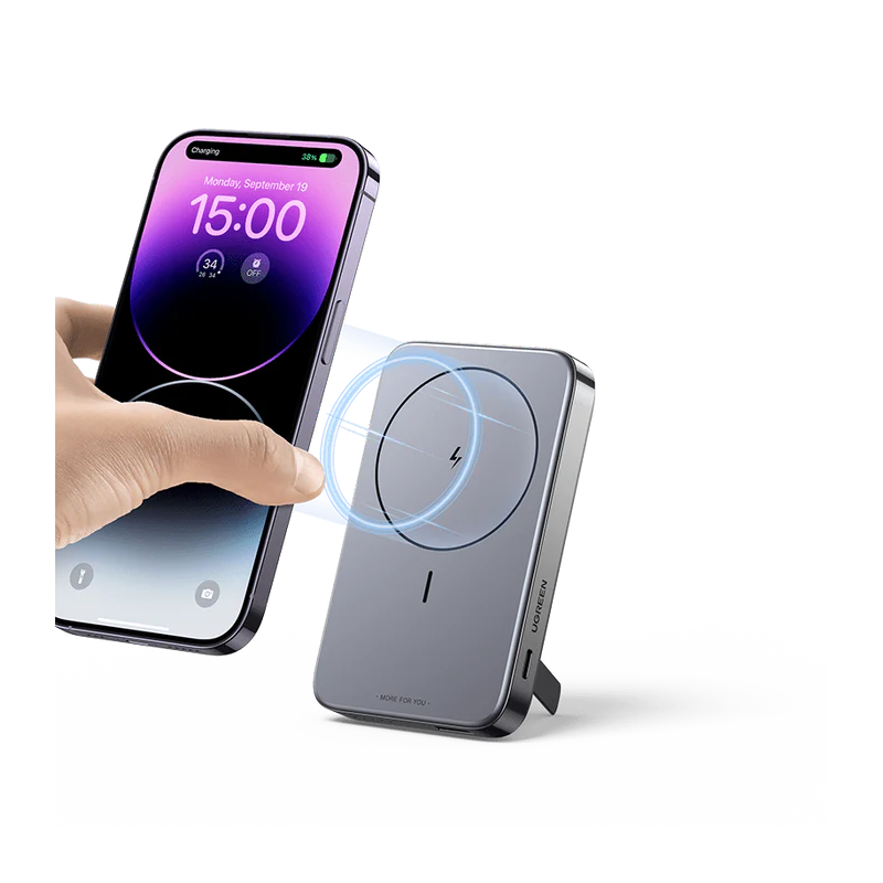 UGREEN 10000mAh MIni Magnetic Wireless 20W Power Bank With Hoder - PB206 - 15086