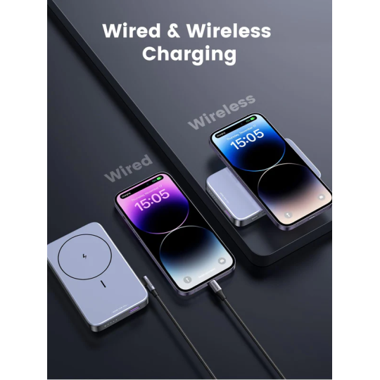 UGREEN 10000mAh MIni Magnetic Wireless 20W Power Bank With Hoder - PB206 - 15086