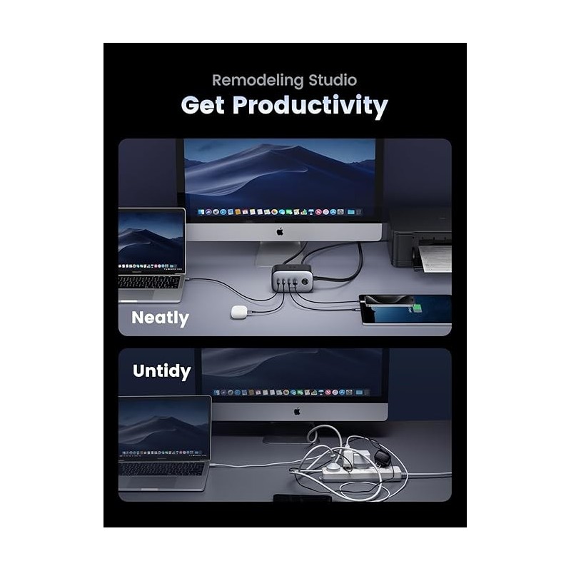 UGREEN DigiNest Pro Power Strip(2 AC Outlets +  100W  3C1A) EU - CD270 - 60167