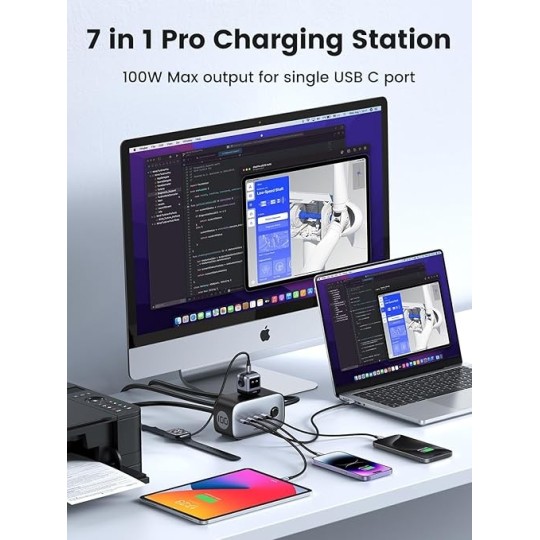 UGREEN DigiNest Pro Power Strip(2 AC Outlets +  100W  3C1A) EU - CD270 - 60167