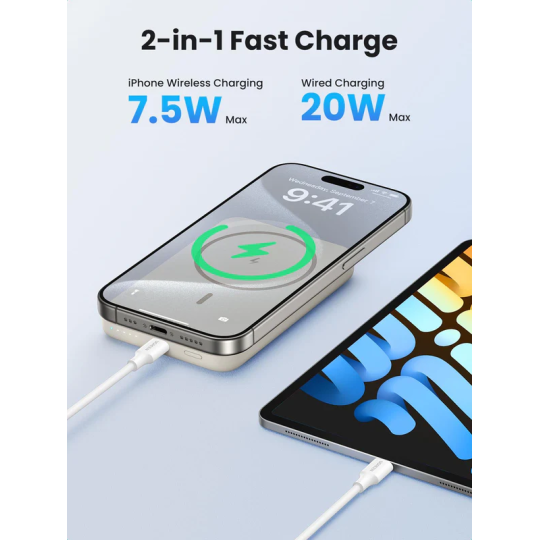 UGREEN 10000mAh MIni Magnetic Wireless 20W Power Bank - PB561 - 25208