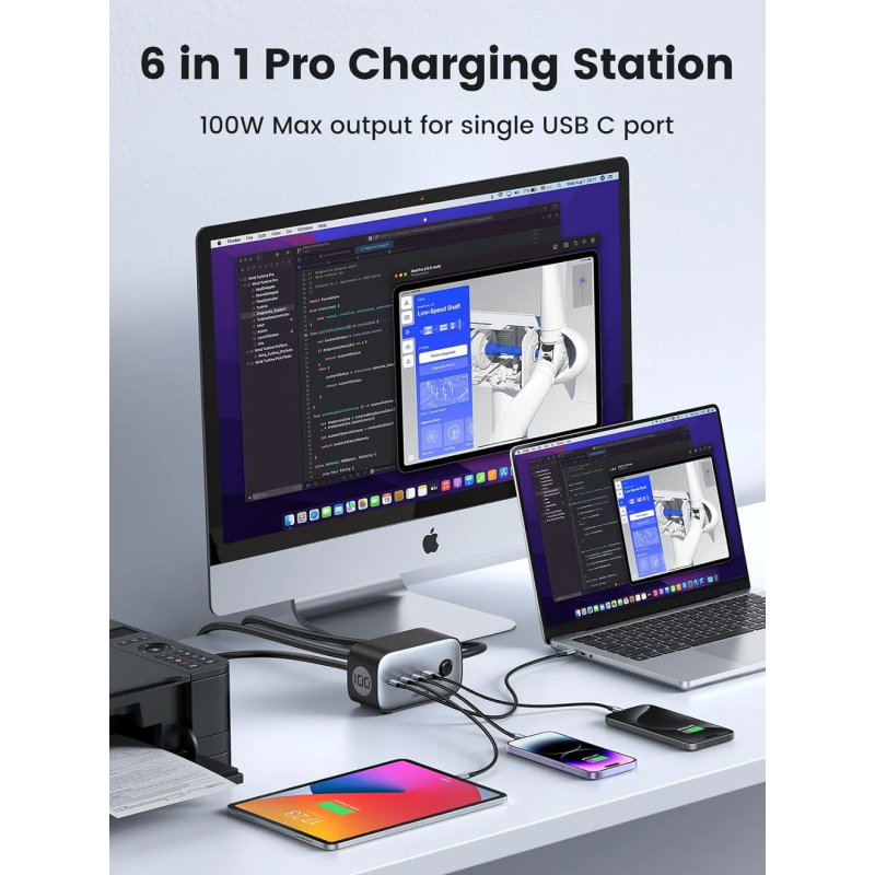 UGREEN DigiNest Pro Power Strip(2 AC Outlets +  100W  3C1A) UK - CD270 - 60168