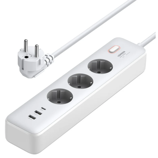 UGREEN 30W 3 AC Power Strip with Master Switch (2A1C) DE - CD286 - 25357