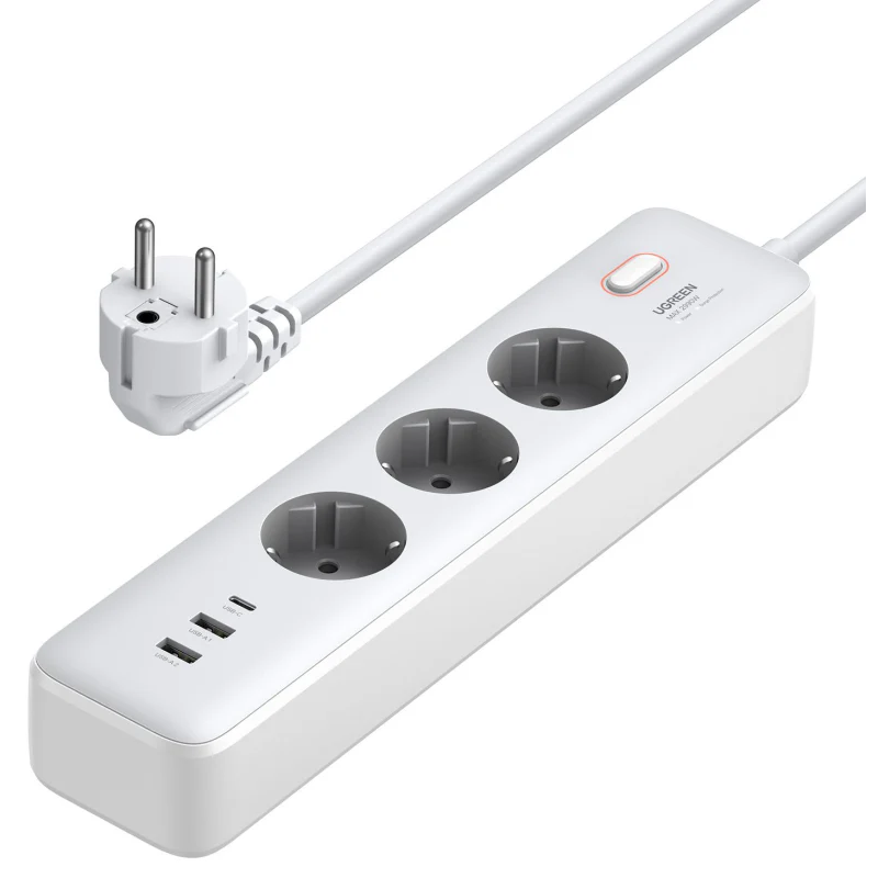 UGREEN 30W 3 AC Power Strip with Master Switch (2A1C) DE - CD286 - 25357
