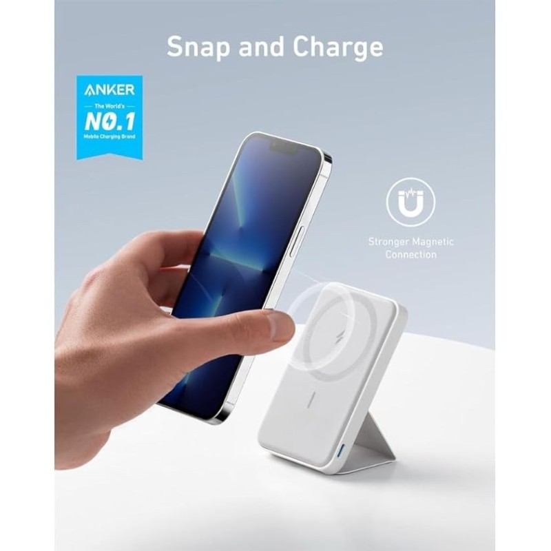 Anker 622 Magnetic Battery MagGo 5000mAh Portable Wireless Charger - White - A1614H23
