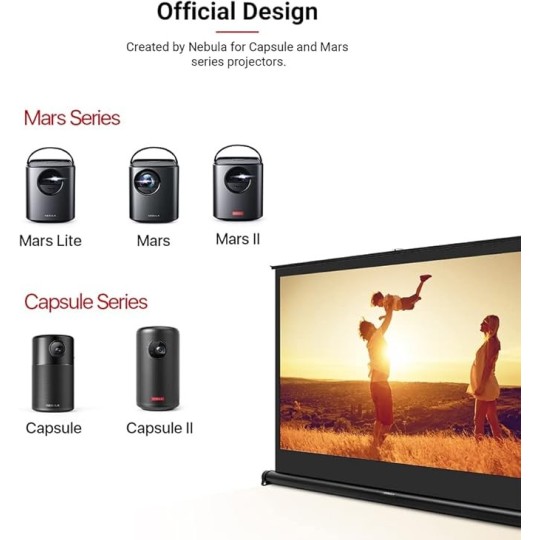 Anker Nebula Portable Screen, by Anker, 40-inch Retractable Portable Projection Screen - D0113111