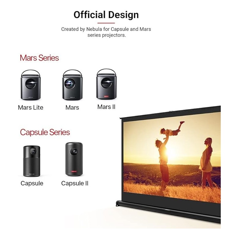 Anker Nebula Portable Screen, by Anker, 40-inch Retractable Portable Projection Screen - D0113111