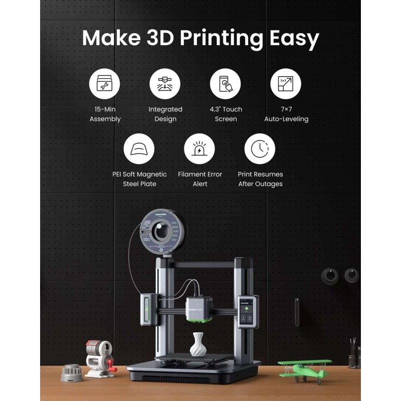 Anker 5X FDM 3D PRINTER Gray + Green - v81112c1