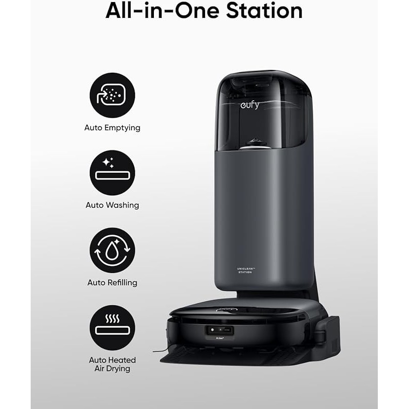 Anker eufy Omni S1,Robot Vacuum Cleaner with Mop, 8000 Pa Powerful Suction, All-in-One Station - T2071G11