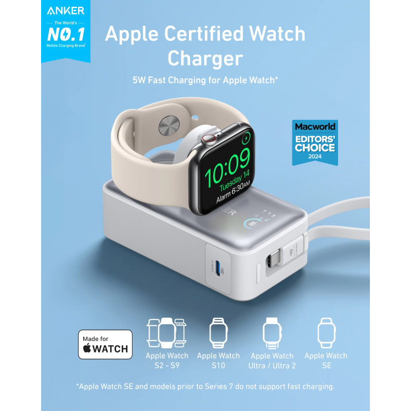 Anker MagGo Power Bank (10K, 35W, For Apple Watch) - A1657H21