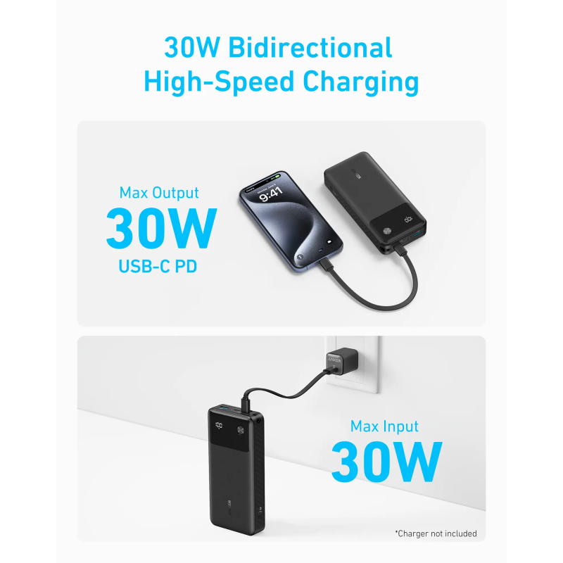 Anker Power Bank (20K, 30W) White - A1384H21