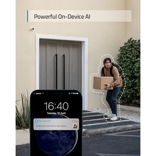 Anker eufy Security Solo OutdoorCam, All-in-One Outdoor Security Camera with 2K Resolution - T8441221