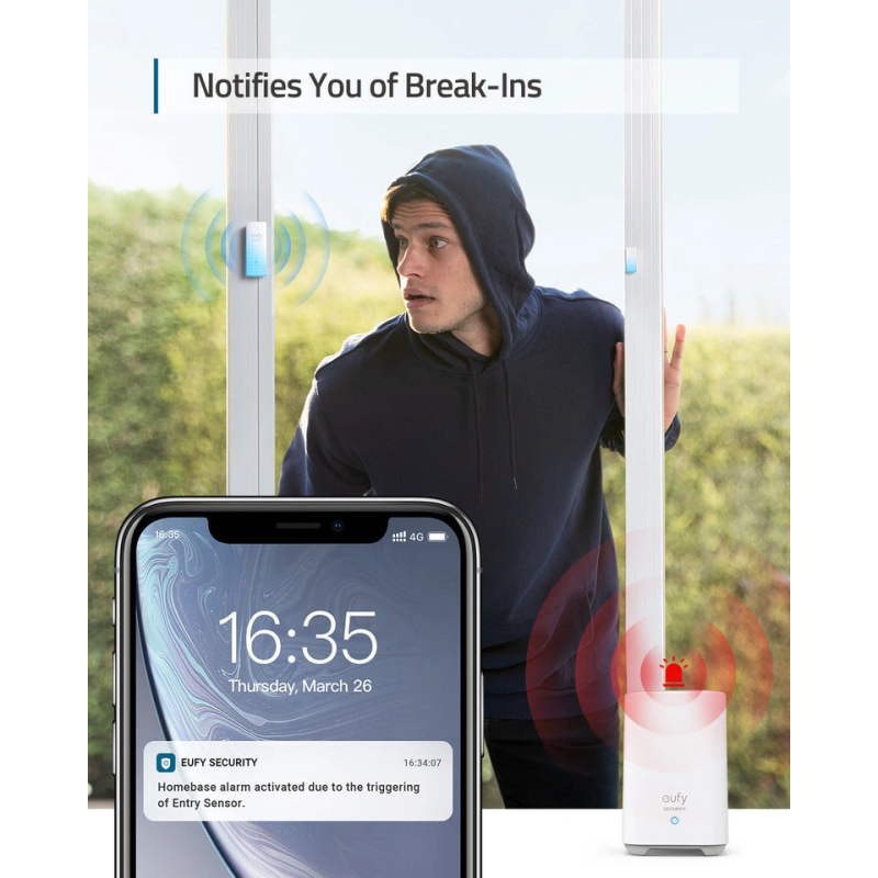 Anker Eufy Security 5-Piece Home Alarm Kit, Home Security System - T8990321