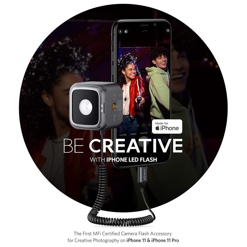 Anker iPhone LED Flash, MFi Certified Off-Axis LED Strobe - A73300Z1