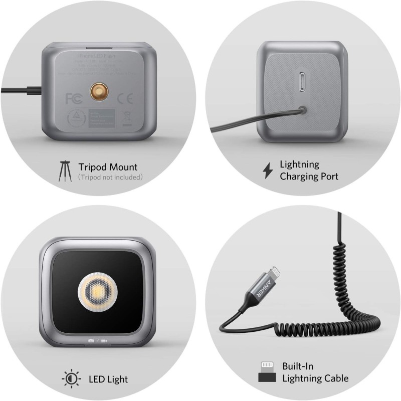 Anker iPhone LED Flash, MFi Certified Off-Axis LED Strobe - A73300Z1