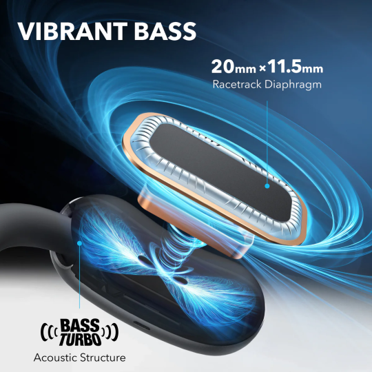 Anker AeroFit 2 | Adjustable Open-Ear Wireless Earbuds Black - A3874H11