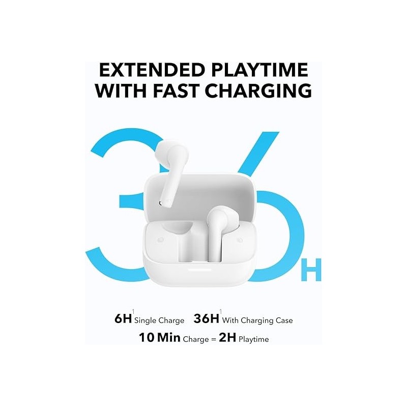 Anker Soundcore K20i, Semi-in-Ear Earbuds, Bluetooth Wireless, 36H Playtime - A3994H21 - A3994H11