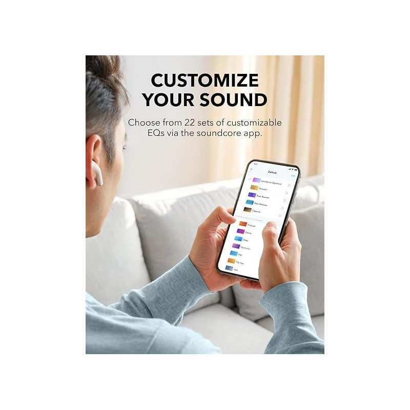 Anker Soundcore K20i, Semi-in-Ear Earbuds, Bluetooth Wireless, 36H Playtime - A3994H21 - A3994H11