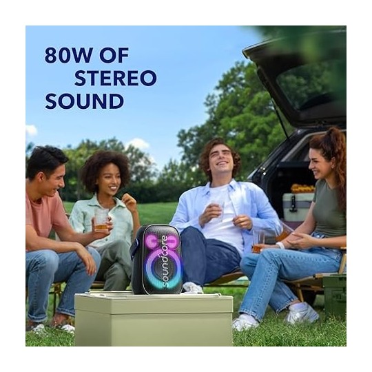 Anker Soundcore Rave Neo 2 Portable Speaker with 80W Stereo Sound - A33A1Z11