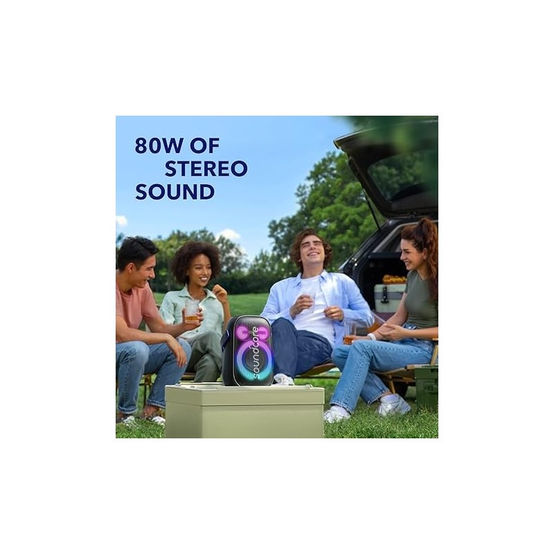 Anker Soundcore Rave Neo 2 Portable Speaker with 80W Stereo Sound - A33A1Z11