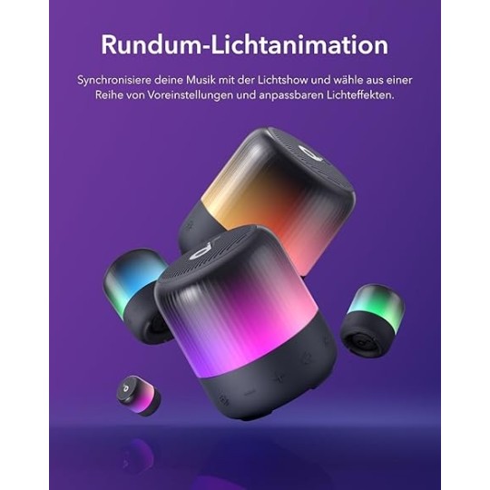 Anker Soundcore Glow Mini Portable Speaker Bluetooth Speaker - A3136011