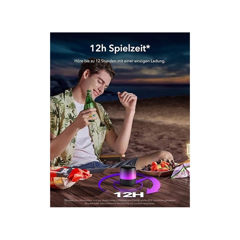 Anker Soundcore Glow Mini Portable Speaker Bluetooth Speaker - A3136011