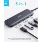 Anker USB C Hub, 5-in-1 USBC to HDMI Splitter with 4K Display - A8355H11