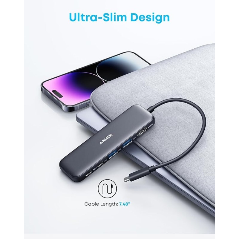 Anker USB C Hub, 5-in-1 USBC to HDMI Splitter with 4K Display - A8355H11