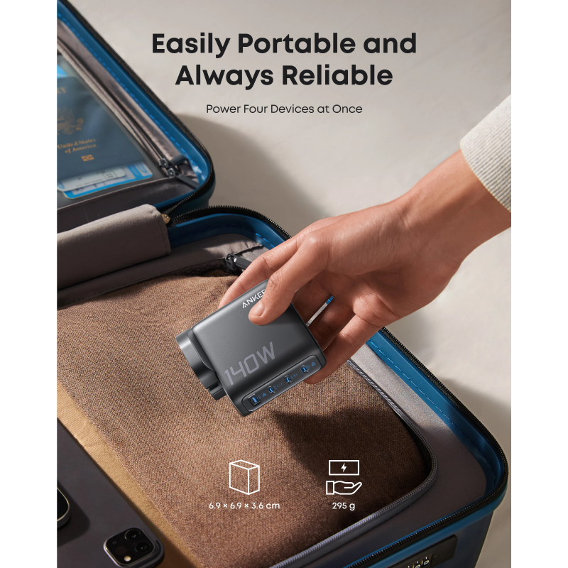 Anker Charger (140W, 4-Port, PD 3.1) with USB-C Cable - B2697G41