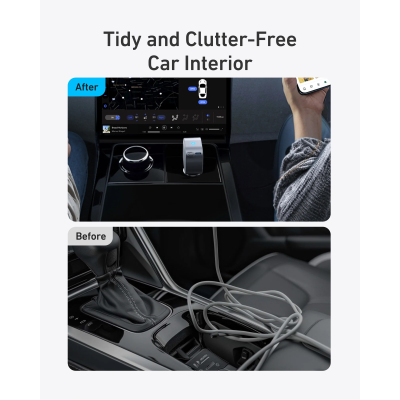 Anker Nano Car Charger (75W, USB-C Port, Built-In Retractable USB-C Cable) Gray - A2738HA1