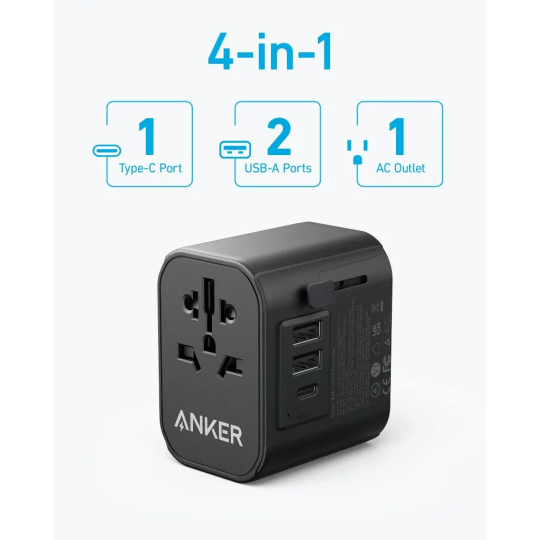 Anker PowerExtend USB-C Travel Adapter 30W B2B - SA/KW/AE/SG/MY/HK Black Iteration 1 - A9212K11