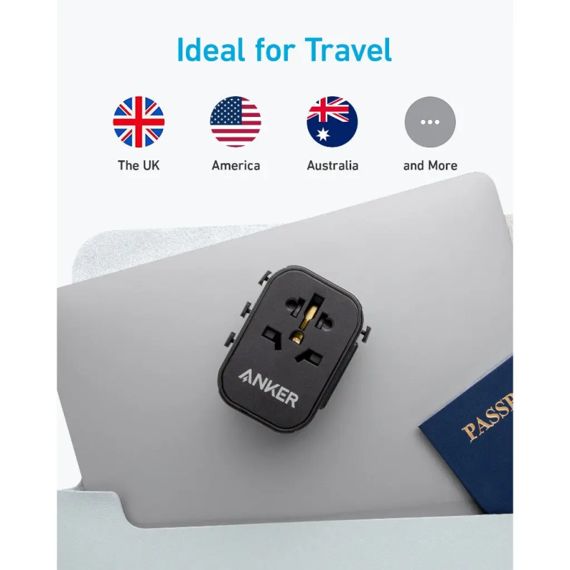 Anker PowerExtend USB-C Travel Adapter 30W B2B - SA/KW/AE/SG/MY/HK Black Iteration 1 - A9212K11