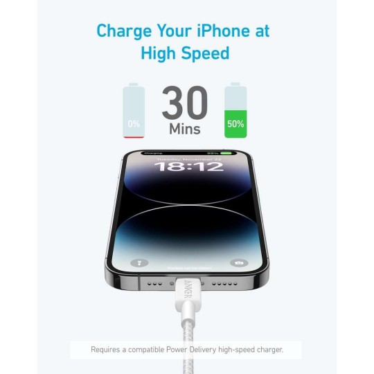 Anker 322 USB-C to Lightning Cable - A81B5H21 - A81B5H11