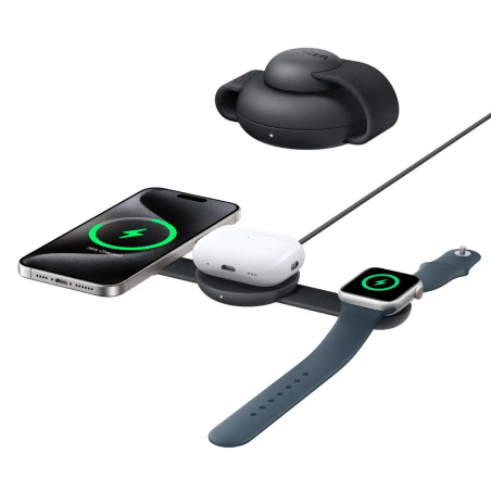 Anker MagGo MagSafe Compatible 3-in-1 Charger, Qi2 Certified 15W Fast Charger - B25M8H11