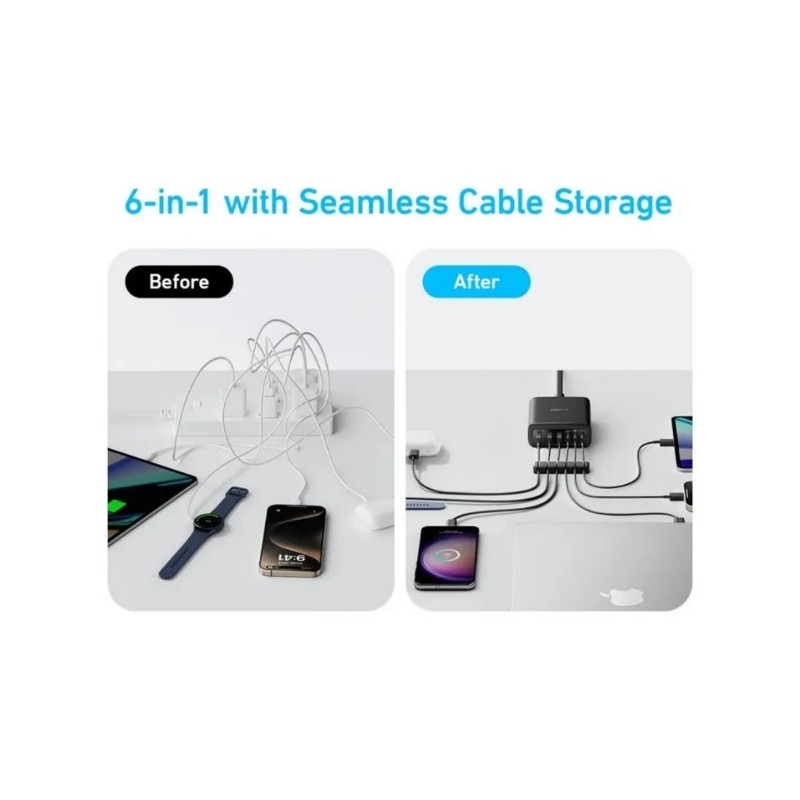 Anker Charger (112W, 6 Ports, GaN) Black - A2154K11