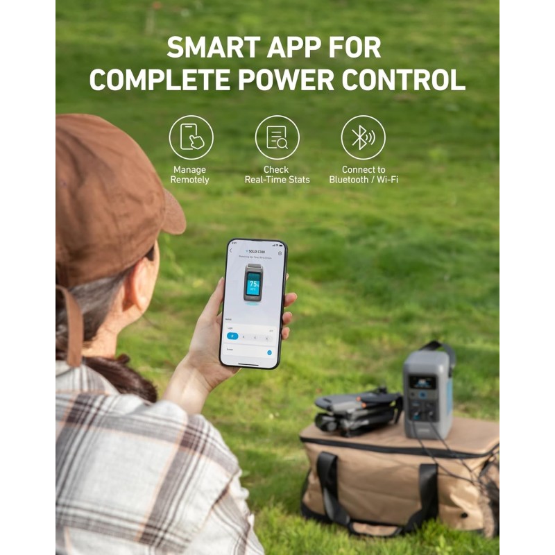 Anker SOLIX C200 DC Portable Power Station Dark Gray - A17270Z1