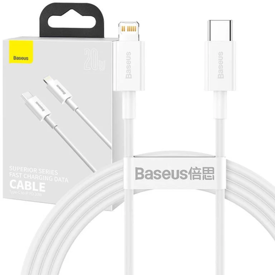 Baseus Superior Series Fast Charging Data Cable Type-C to iP PD 20W 1.5m White - CATLYS-B02