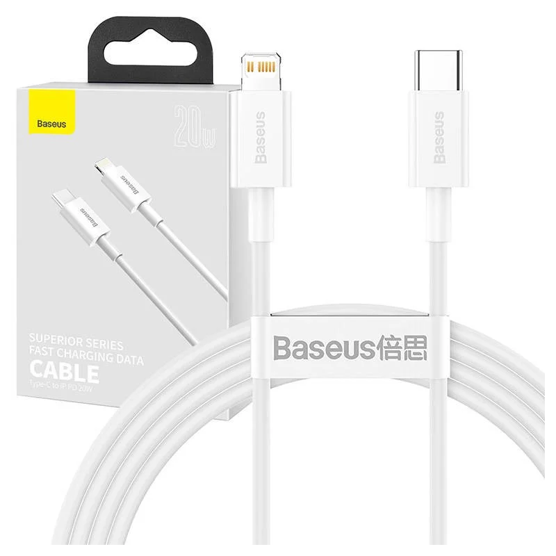 Baseus Superior Series Fast Charging Data Cable Type-C to iP PD 20W 1.5m White - CATLYS-B02