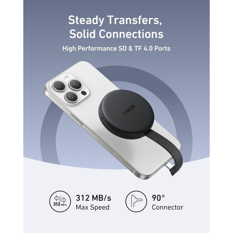 Anker MagGo USB-C Adapter (3-in-1, 10Gbps, For iPhone) Gray - A83D1HA1