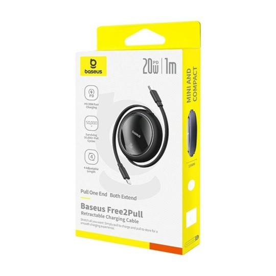 Baseus Free2Pull Retractable Charging Cable USB-C to iP 20W 1m Cluster  - P10364501111-00