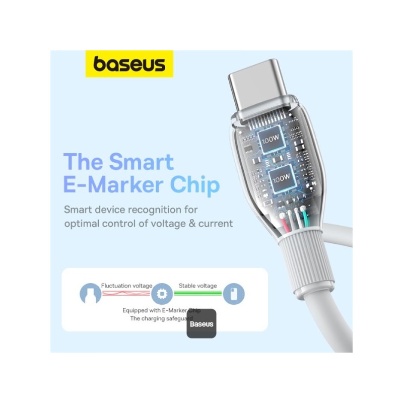 Baseus Pudding Series Fast Charging Cable Type-C to Type-C 100W 2m Stellar White - P10355702221-B2