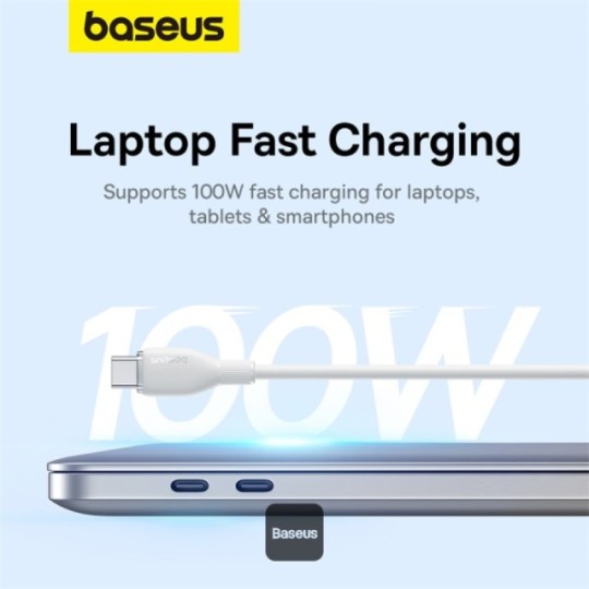Baseus Pudding Series Fast Charging Cable Type-C to Type-C 100W 2m Stellar White - P10355702221-B2