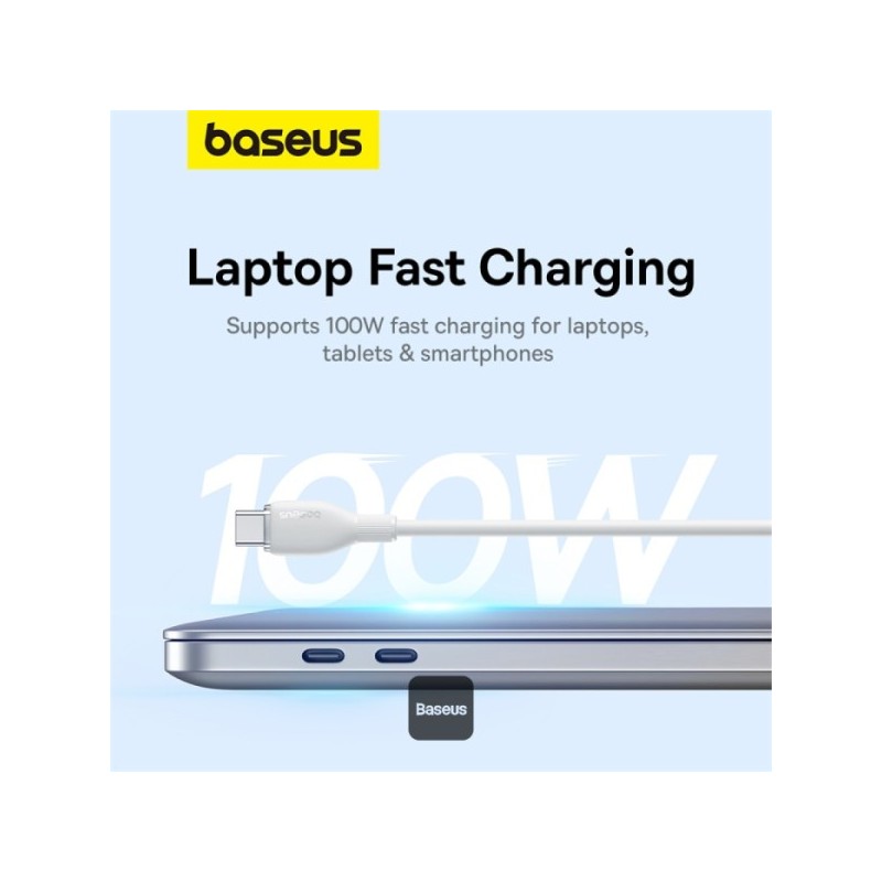 Baseus Pudding Series Fast Charging Cable Type-C to Type-C 100W 2m Stellar White - P10355702221-B2